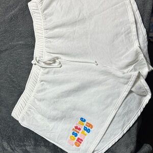Women’s White Shorts with Colorful Print